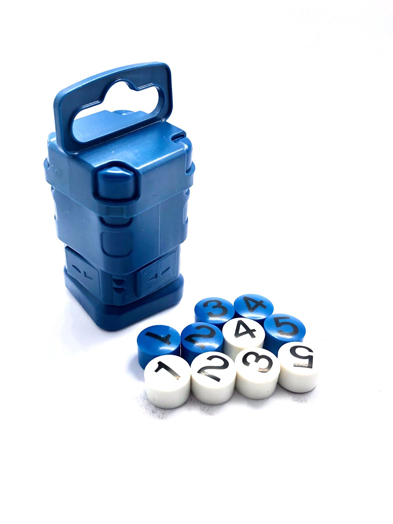 Magnetsett – 10 magneter hvit / blå